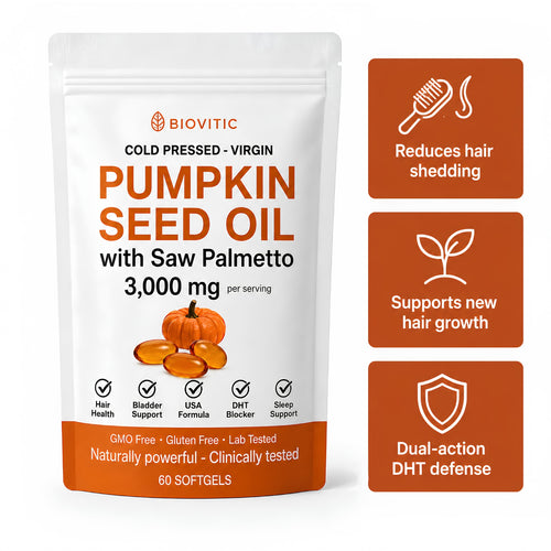 Biovitic Pumpkin Seed Oil Softgels For Hair Loss