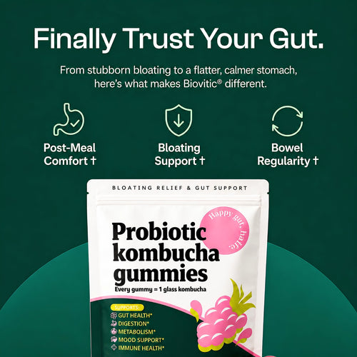 Kombucha Probiotic Gummies For Bloating + Digestion