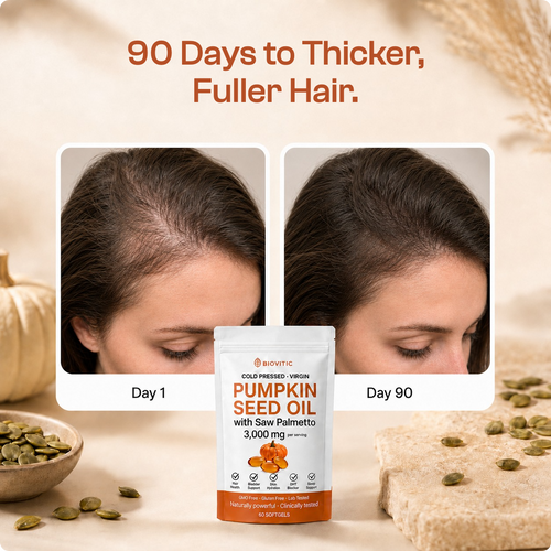Biovitic Pumpkin Seed Oil Softgels For Hair Loss