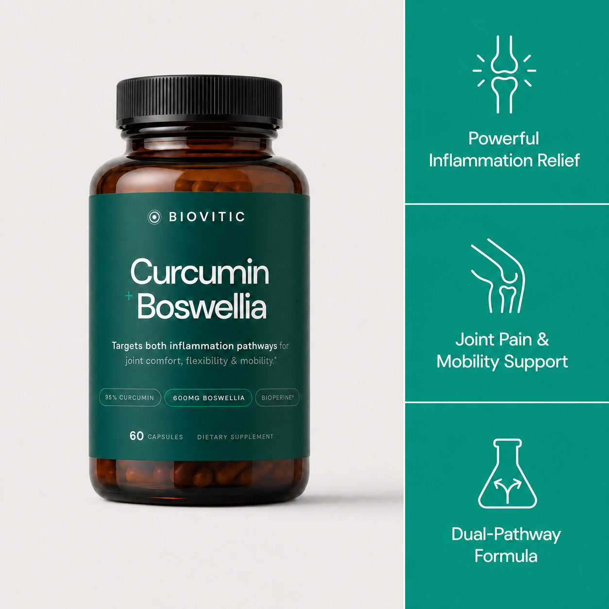 Biovitic Curcumin + Boswellia bottle